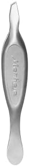 MERHEJE - Professional Eyebrow Anatomic Tweezer Kit - Ingrown Hair Precision Remover, Eyebrow Puller for Women and Men - Stainless Steel Slant, Delicate Diagonal Tip, Self Care Accessories - Gray