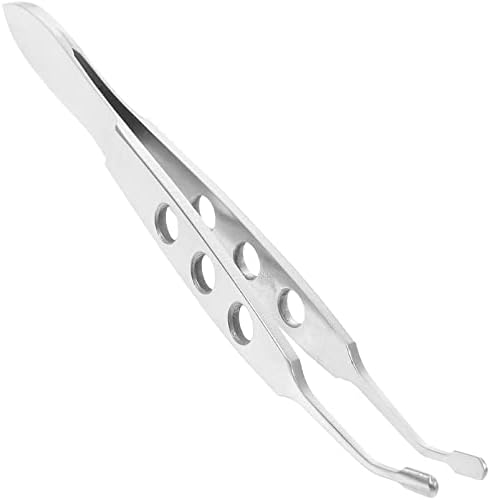 Mobestech Roller Tip Tweezer Tool Stainless Steel Arita Meibomian Gland Expressor Forceps Eyelid Massage Tweezers for Women Girls Men Round Tweezers