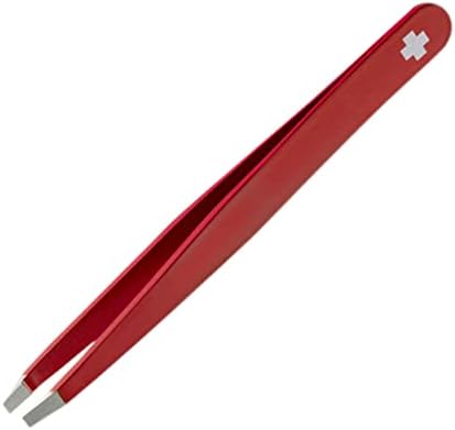 Rubis Universal Swiss Cross Stainless Steel Tweezers with Straight Tips for Precise Eyebrows and Hair Removal, 1K301,Rubis Switzerland Swiss Made World Renowned Precision