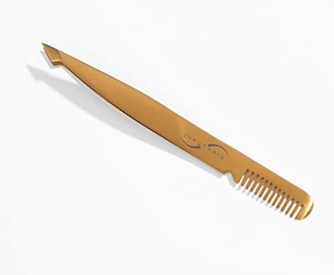 Joey Healy Pro Sculpting Tweezer, Pro-Performance Brow Tool, Steel Slanted and Pointed Tips for Precise Brow Shaping, Protective Travel Case