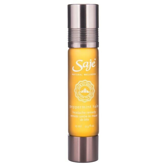 Saje Peppermint Halo Essential Oil Blend, Soothing, Roll-On 100% Natural 2 pack
