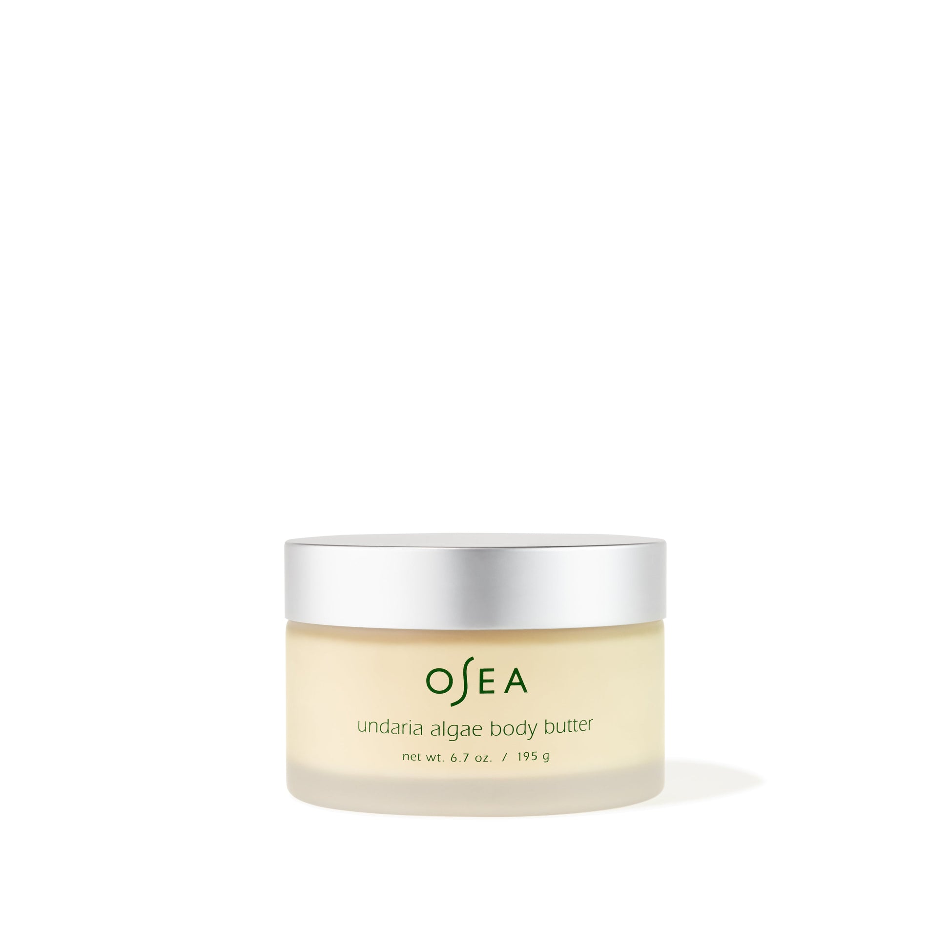 Jar of osea undaria algae body butter on a white background.