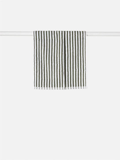 Wide Stripe Towel Range - Olive