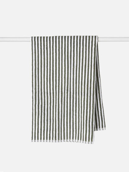 Wide Stripe Towel Range - Olive