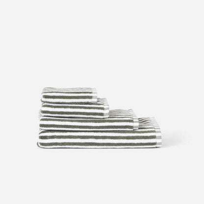 Wide Stripe Towel Range - Olive
